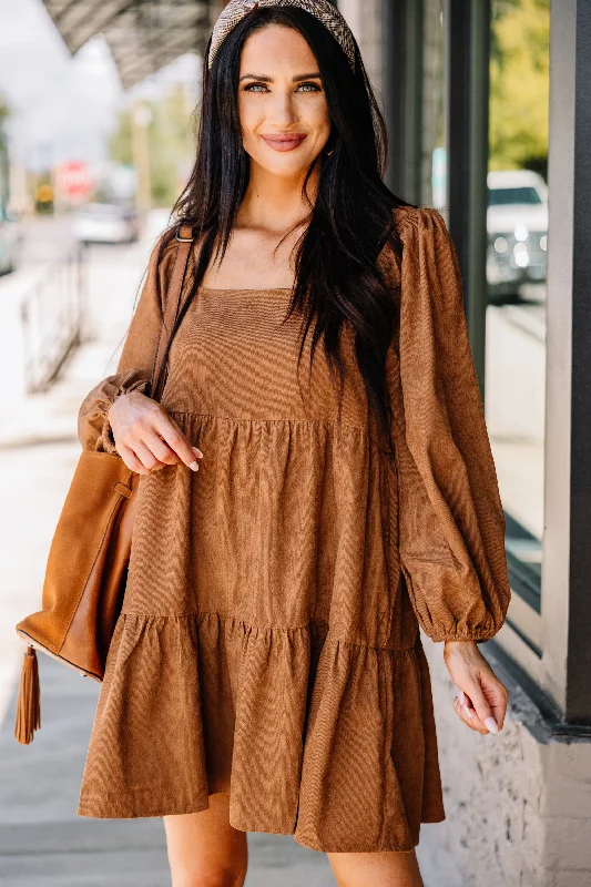 Be The One Brown Corduroy Mini Dress