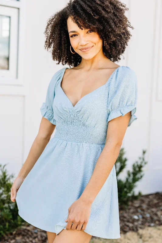 Leave Them Stunned Light Blue Mini Dress