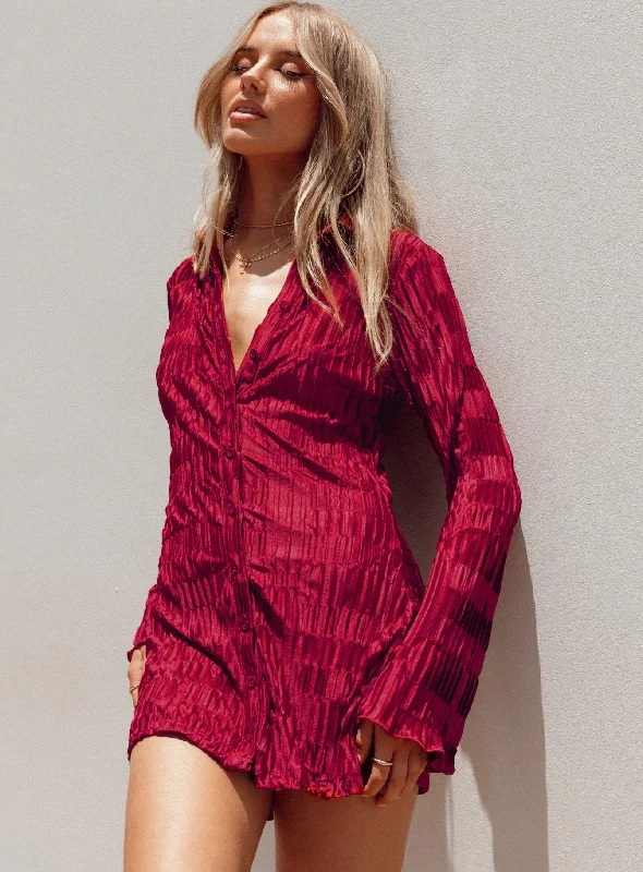 Lila Shirt Dress Burgundy