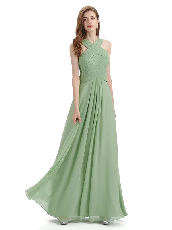 Elegant Unique Chiffon Long Maxi Bridesmaid Dresses Online