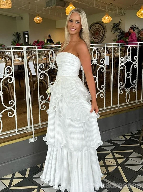 Elegant White A-line Maxi Long Party Prom Dresses Ideas,Evening Gowns,13580